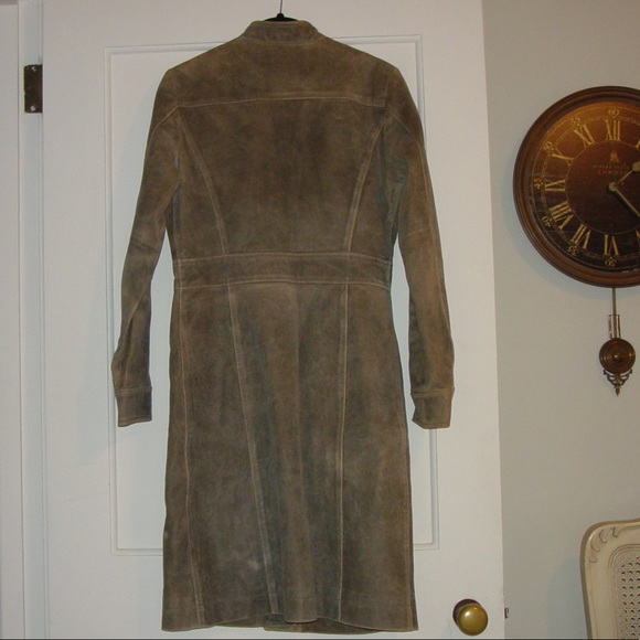 Green/gray/khaki suede coat size xs - Picture 2 of 3